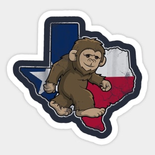 Texas Bigfoot Sasquatch Squatch Texan Map Flag Sticker